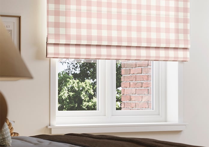 Gingham, Rosies Pink - Twist&Fit Roman Blind - Image 5